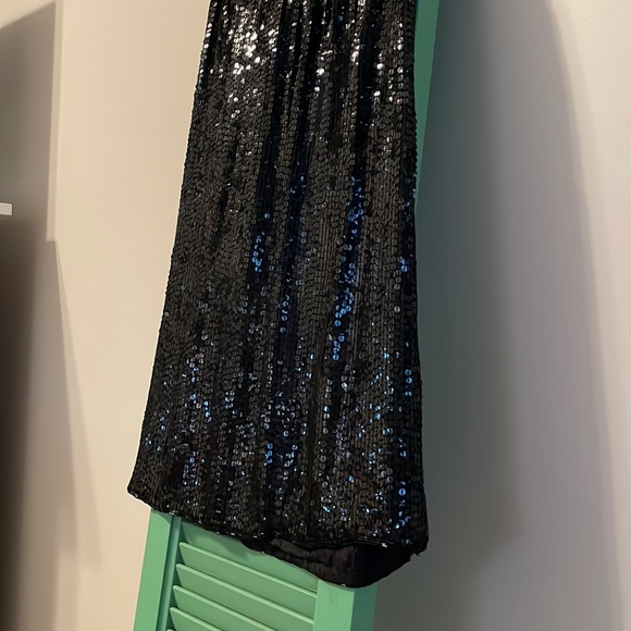 C.C. Couture Sequin Silk Black Vintage Skirt - Picture 3 of 9